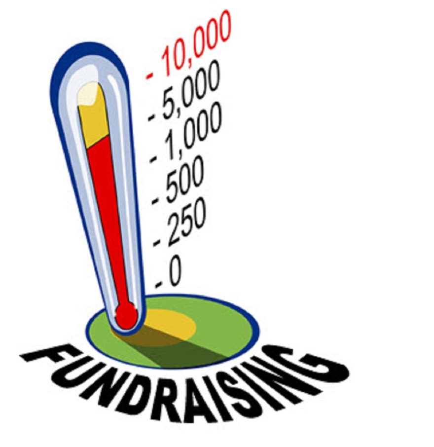 fundraising tracker drawn like a thermometer